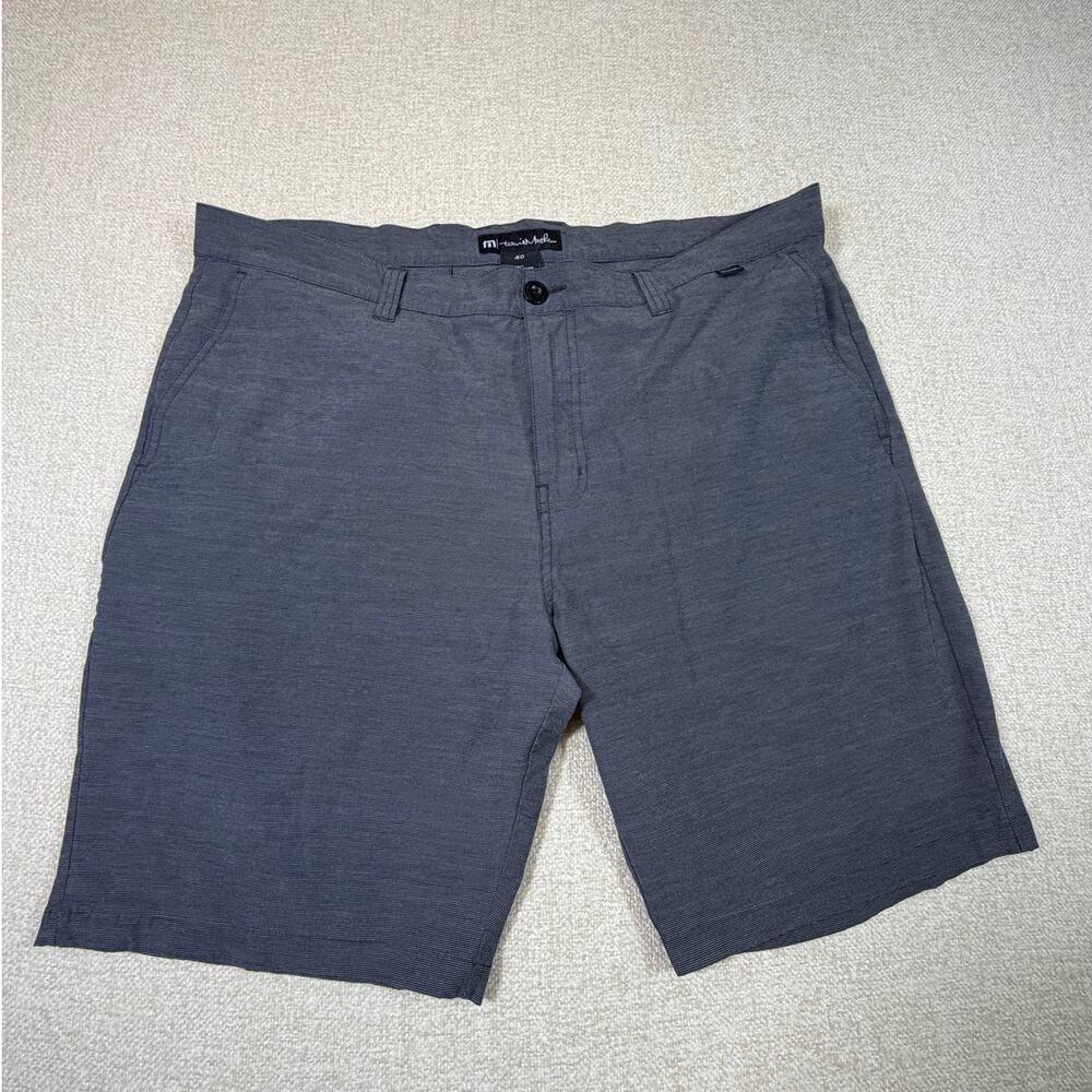 TravisMathew Men 40 Gray Flat Front Stretch Golf Casual Performance Shorts